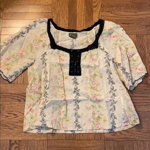 Pretty floral blouse from Anthropologie